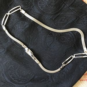 FINAL💲⬇️Silver tone metal and mesh belt